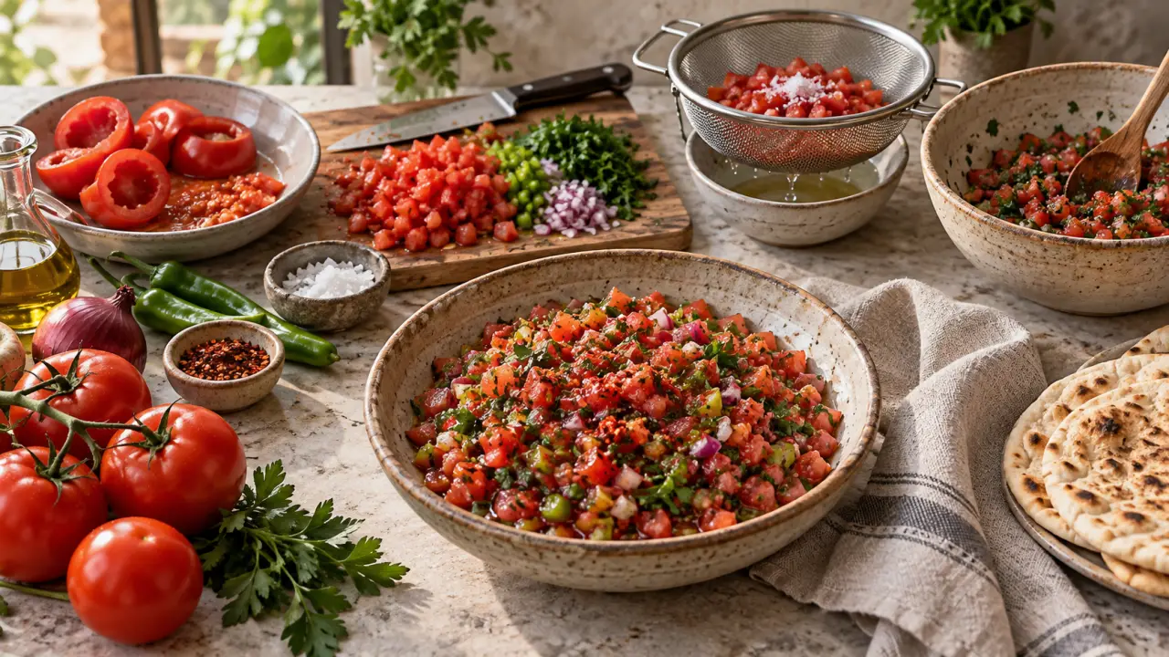 Ezme turc : 500 g de tomates et 4 gestes pour une texture fraîche, jamais liquide