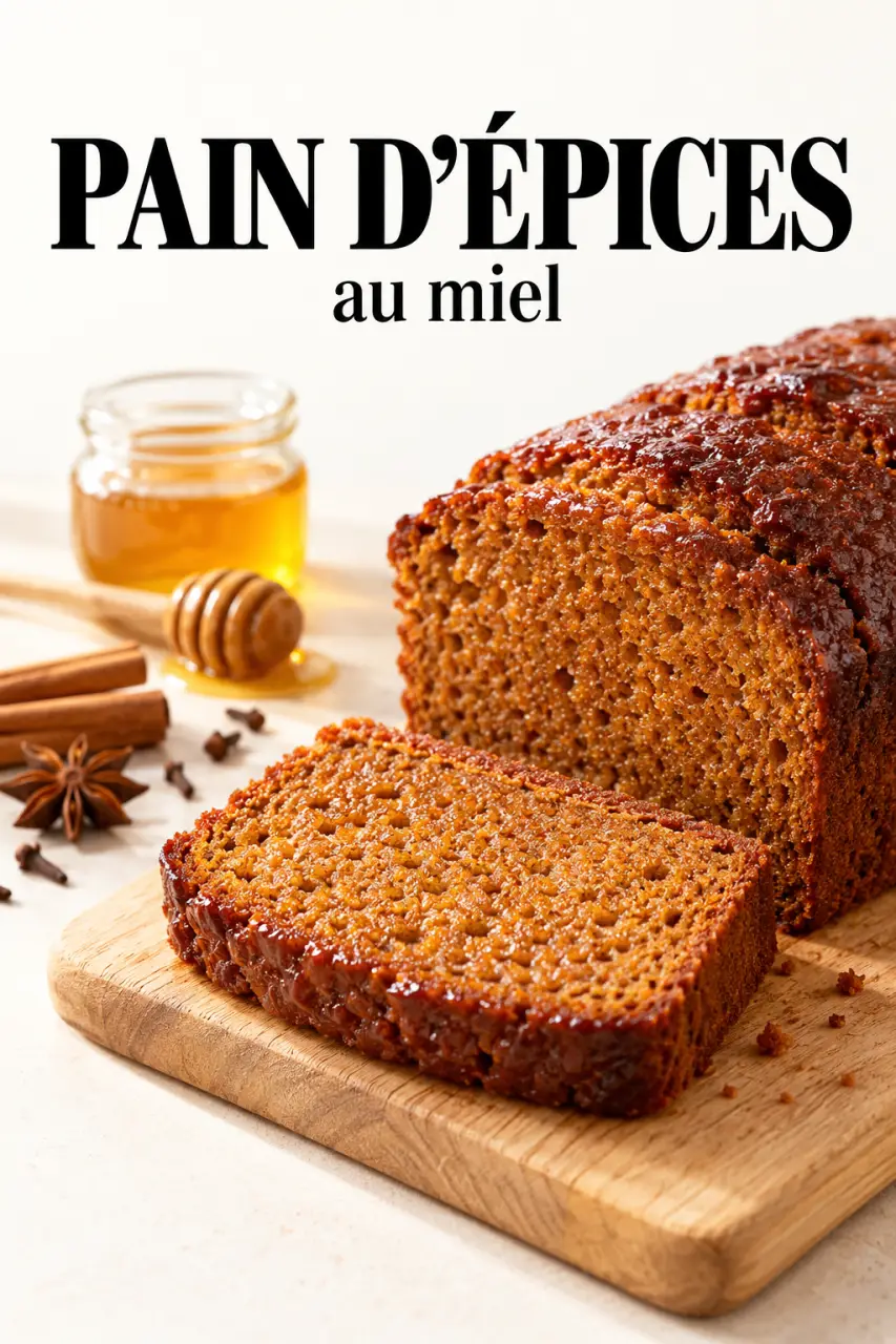 Pain d'épices moelleux une tuerie tranché avec une mie tendre et dorée