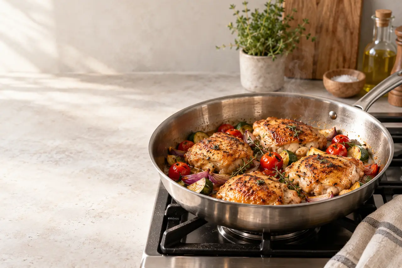 Recette à la poêle : 4 gestes pour dorer sans dessécher
