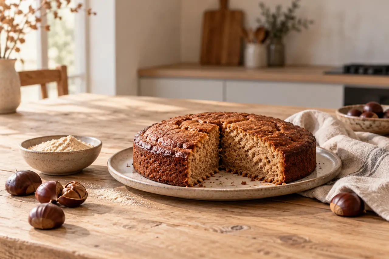 Farine de châtaigne : une recette de gâteau moelleux, sans mélange de farines