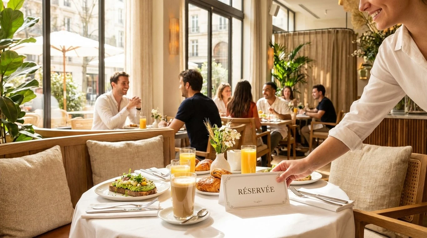 Table dressée pour le brunch