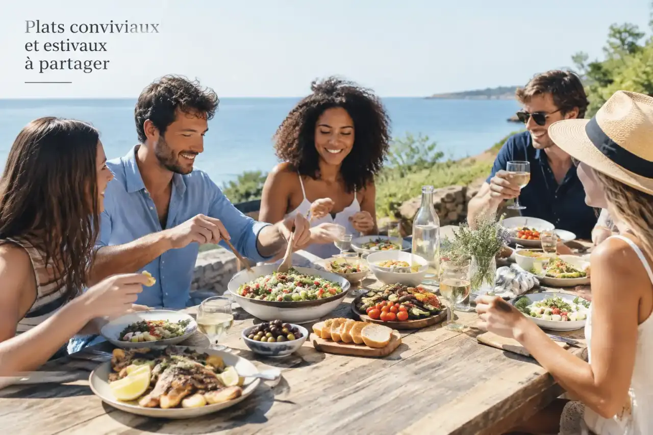 plats conviviaux et estivaux a partager
