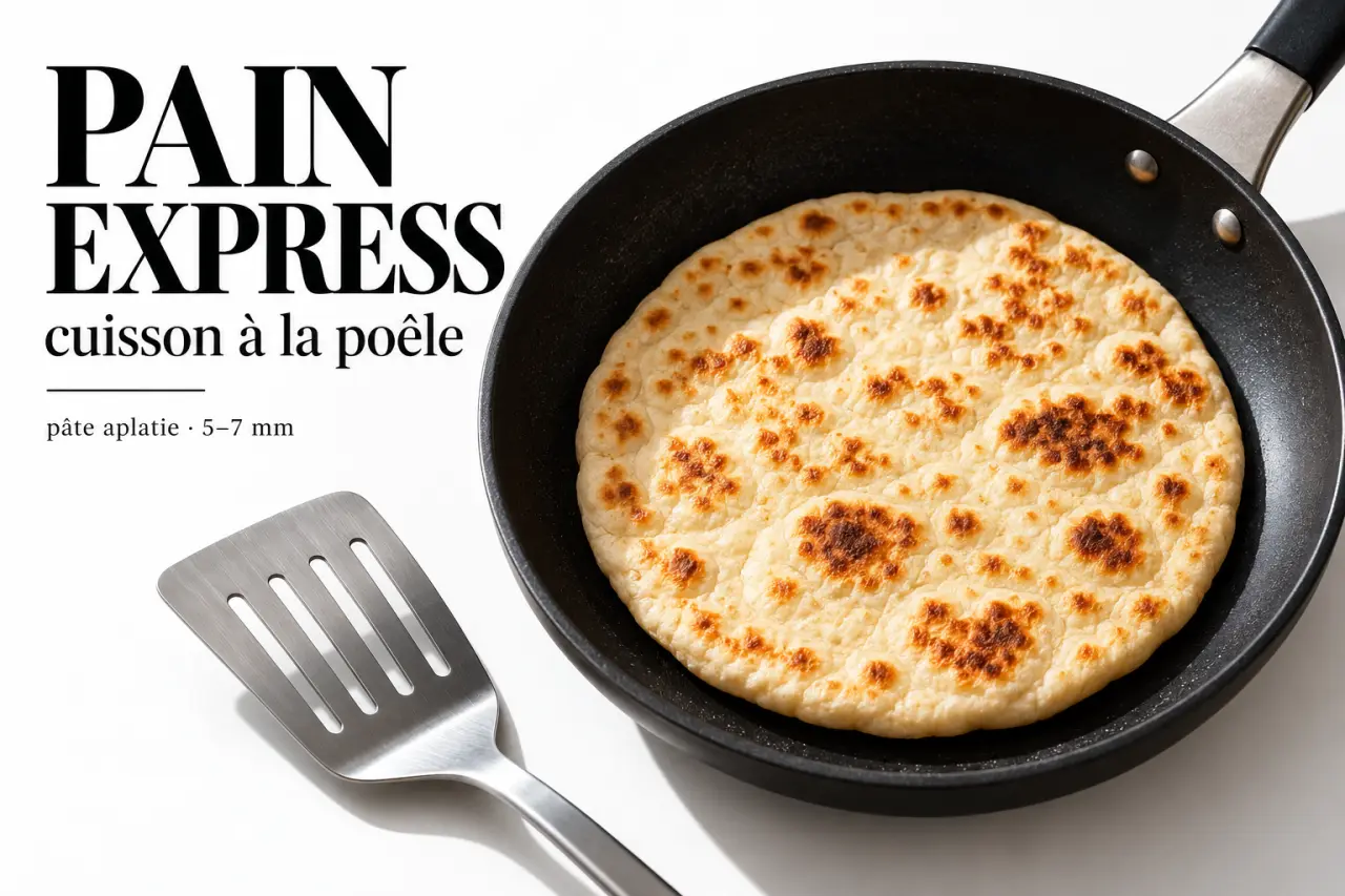 Cuisson du pain express poele dans une poêle antiadhésive