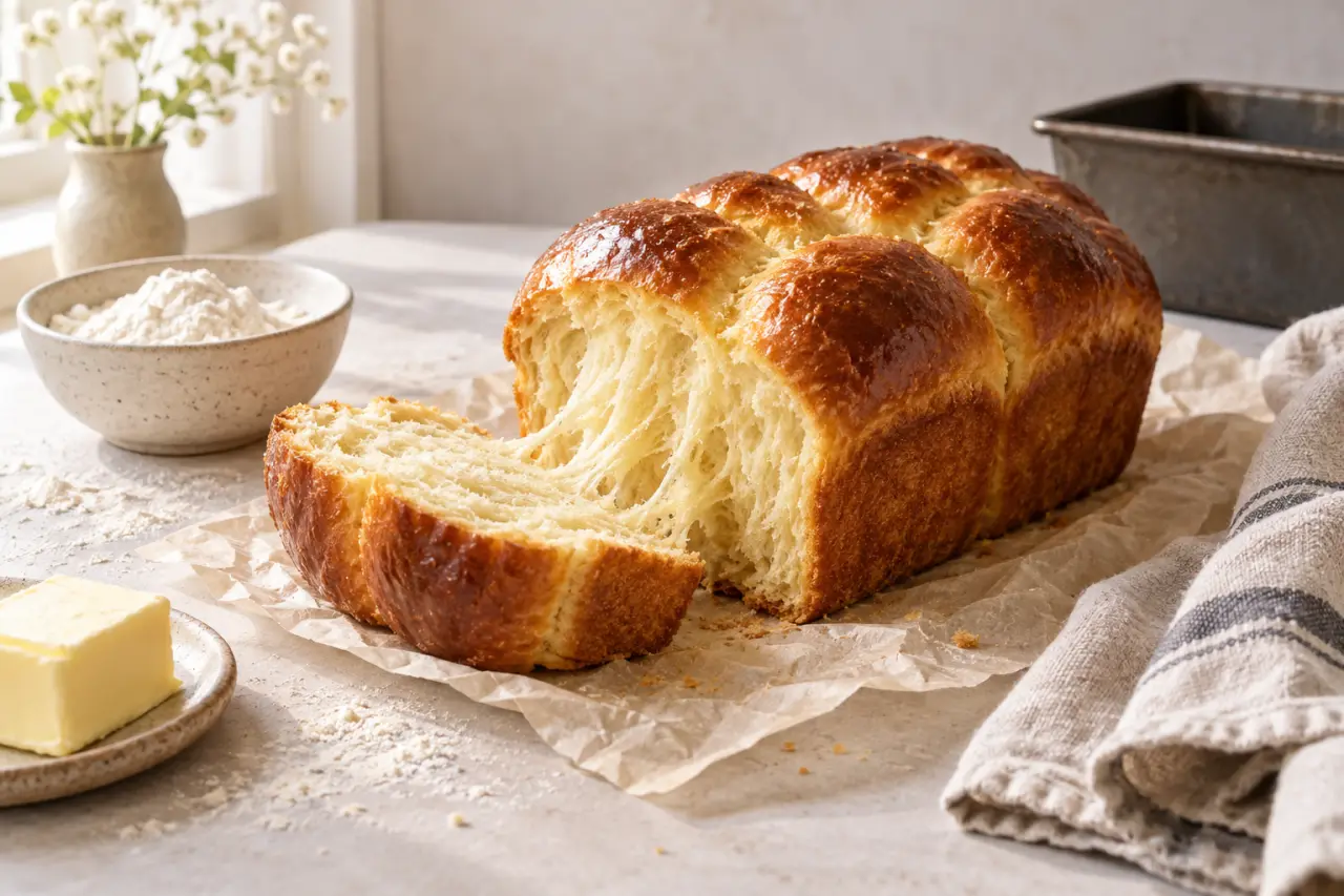 Brioche facile : deux levées et 180 °C pour une mie moelleuse et filante