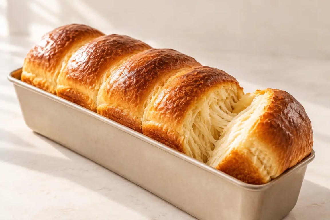 Brioche facile dorée et moelleuse dans un moule à cake