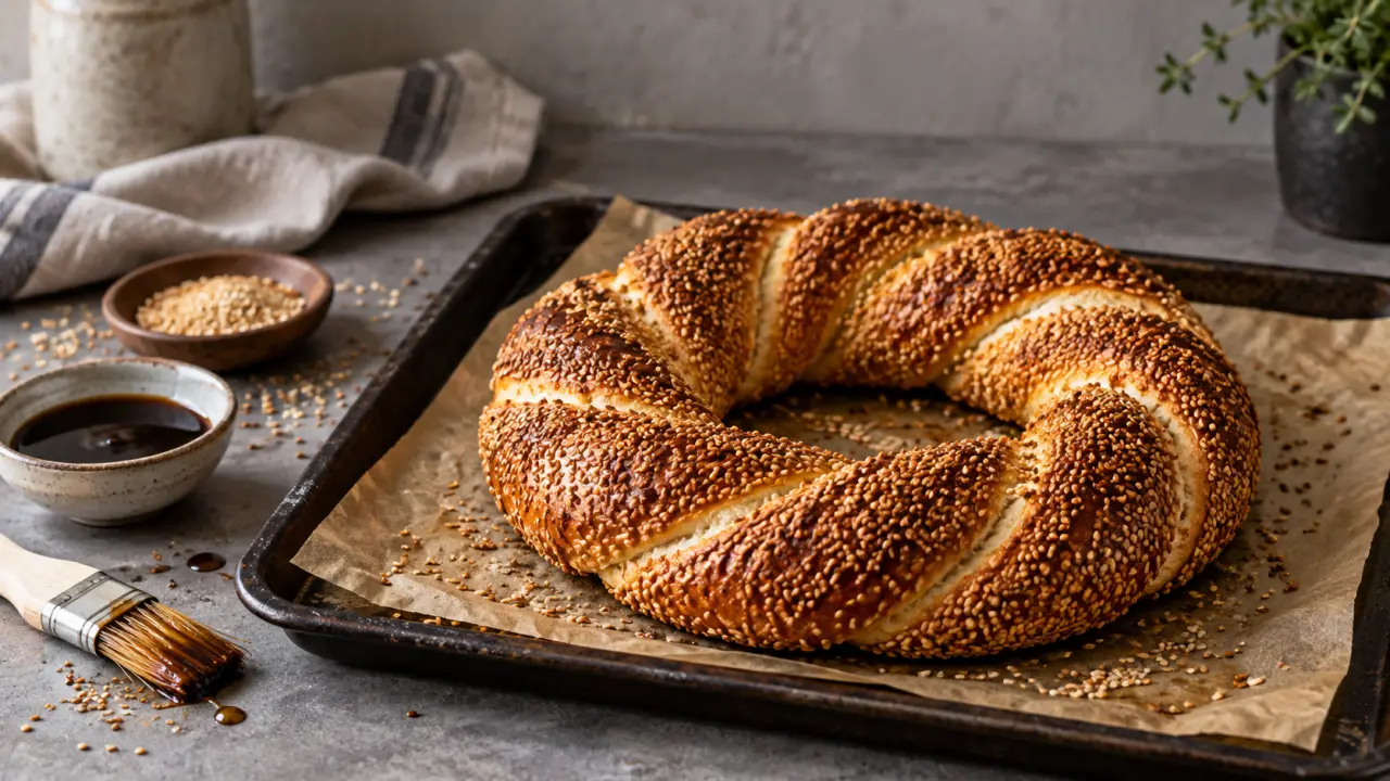 Simit turc : comment obtenir une couronne dorée, croustillante et bien torsadée ?