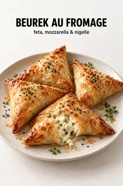 Beurek au fromage en triangles croustillants à la feta et mozzarella