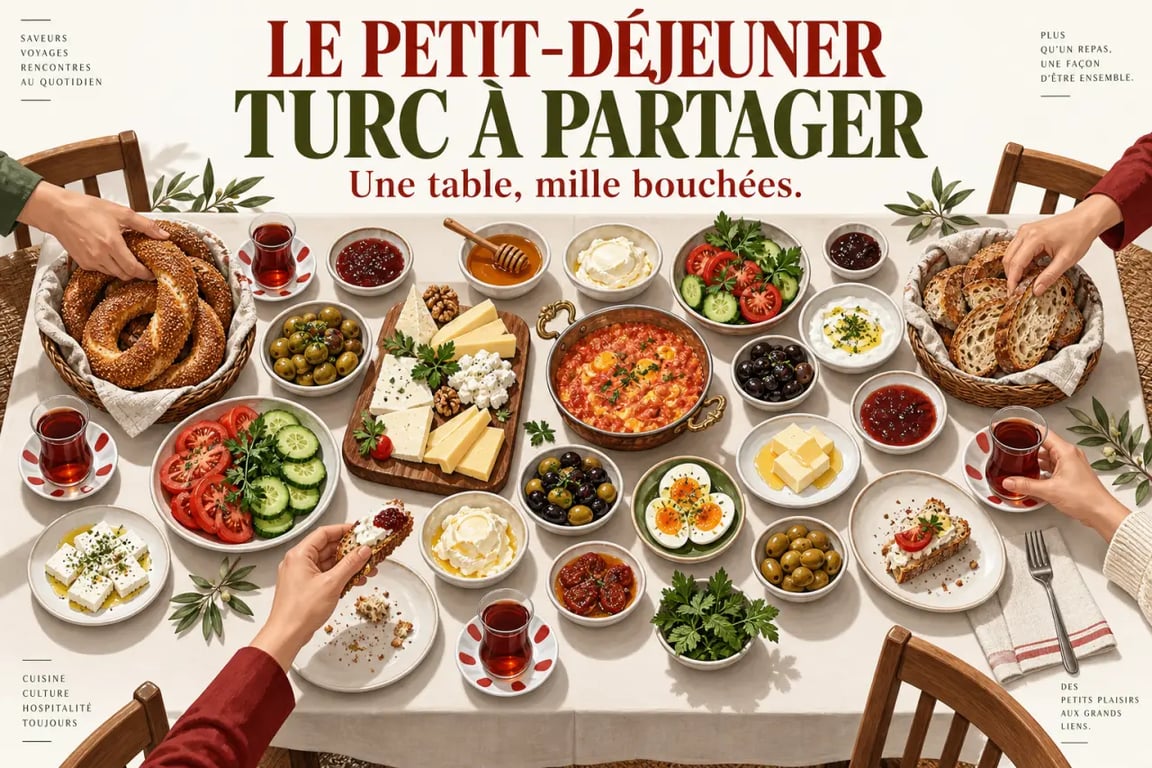 Table conviviale de serpme kahvaltısı pour découvrir le petit déjeuner turc