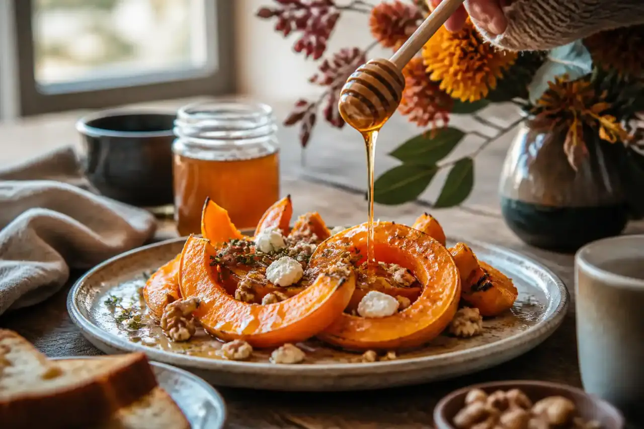 Brunch d’automne avec courges rôties et filet de miel local