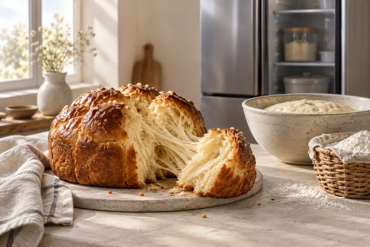 La brioche au levain gagne sa mie filante grâce à la fermentation au froid